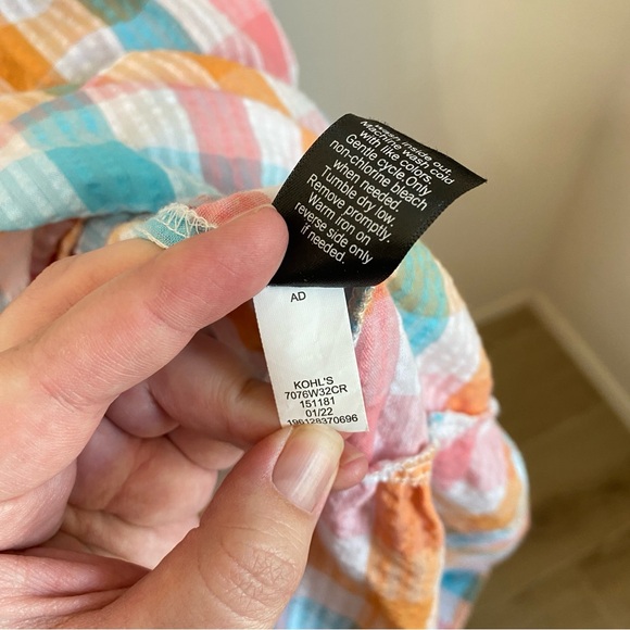 Croft & Barrow Multicolor Plaid Midi Dress 1X - Picture 7 of 8